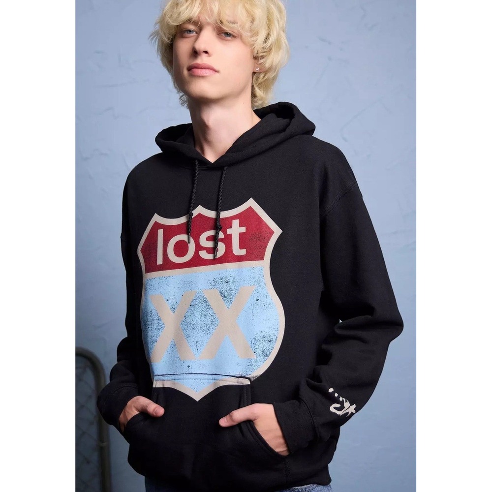 MGK Hoodie Men's‎ 2XL Black Lost Americana Highway Sign Hot Topic NEW